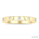 1/10 Ctw Flush Bezel Set Diamond Fashion Band in 10K Yellow Gold